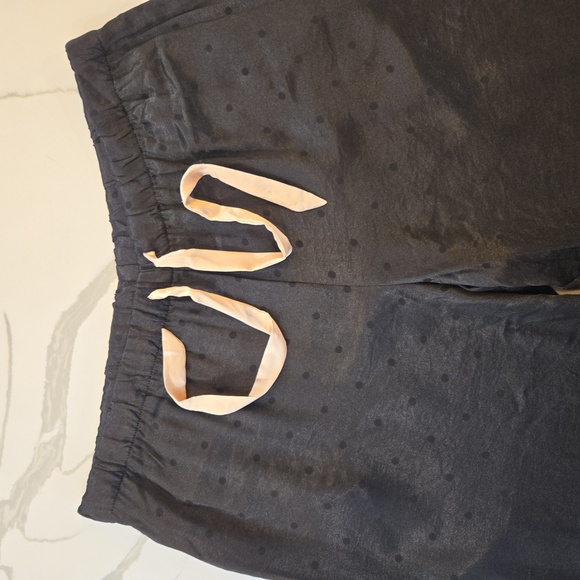 NWT Victorias Secret Satin Polka Dot Solid Pajama Set Black Size XL - Picture 13 of 15